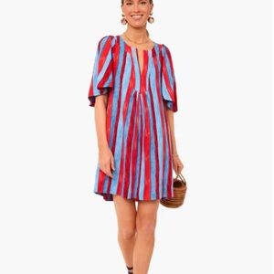 POMANDER PLACE TUCKERNUCKPainterly Stripe Finley Flutter Sleeve Dress‎